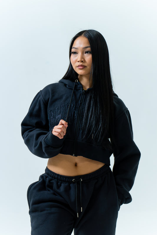 NDURÁ “Obsidian” Black Crop Set